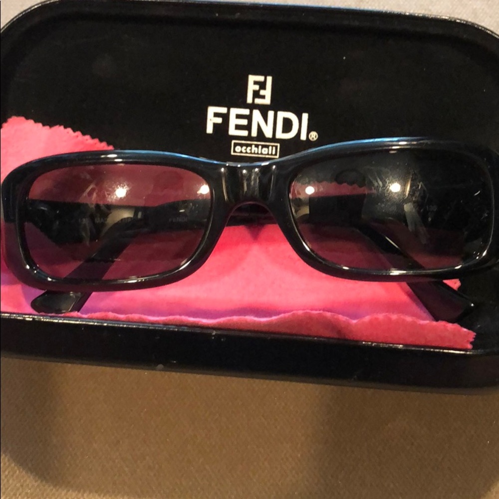 Fendi black rectangular sunglasses